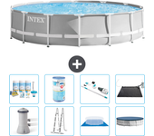 Paquete de piscina - intex - alrededor - 427x427x107 cm + accesorios a2228