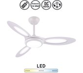 Ventilador de techo con luz silencioso dc con mando galerna blanco 112 cm invierno-verano color luz regulable