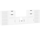 Muebles de tv 5 uds | mueble de salón | mesa de tv. con almacenaje odda blanco madera pino cfw39538