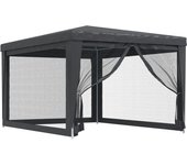 Tienda de jardín | carpa para fiestas 4 paredes de malla hdpe gris antracita 3x4 m cfw310778