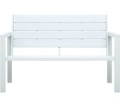 Banco de jardín 120 cm hdpe blanco aspecto madera