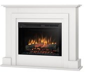 Alva - chimenea eléctrica independiente con calefacción por suelo radiante led - 26' - blanco mate - 91 x 118 x 28.5