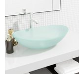 Lavabo de vidrio templado esmerilado 54,5x35x15,5 cm