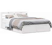 Maison exclusive - estructura de cama con cabecero madera pino blanco 135x190 cm