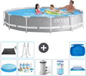 Paquete de piscina - intex - alrededor - 366x366x76 cm + accesorios a1959