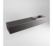 Mondiaz erin 200cm mueble de baño color dark grey con 2 cajones. con lavabo ridge derecho sin orificios color dark grey