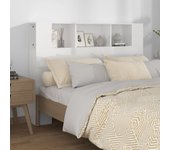 Mueble cabecero blanco brillo 140x18,5x104,5 cm