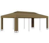 Cenador con doble techo 3x6 m taupe 180 g/m2