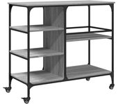 Carrito de cocina，estantería de cocina, carrito de servir madera ingeniería gris sonoma 100x45x89,5 cm cfw85370