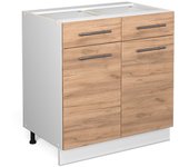 Vicco mueble bajo de cocina fame-line, roble dorado, 80 cm sin encimera