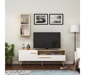 Mueble tv zera roble zafiro blanco