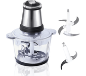 Picadora eléctrica bol de vidrio 2 litros/ 500w 2 velocidades. procesador de alimentos swiss line