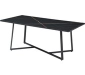 Mesa de centro riskiften acero 120x60x48cm - efecto mármol negro [en.casa]