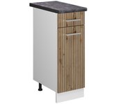 Vicco mueble bajo de cocina r-line, roble artesanal, 30 cm , et antracita