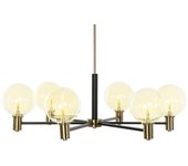 Lampara techo metal cristal 83x83x128 bolas negro