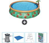 Paquete de piscina - bestway - alrededor - 457x457x84 cm + accesorios cb69