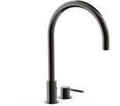 Tres 26110501km study grifo monomando de repisa para lavabo color negro metalizado