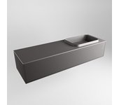Mondiaz erin 150cm mueble de baño color dark grey con 1 cajón. con lavabo ridge derecho sin orificios color dark grey