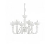 Ideal lux bon bon - araña de luces con brazos múltiples, acabado blanco, e14, 6 luces