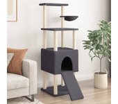 Rascador para gatos con rascador de sisal gris oscuro 153 cm