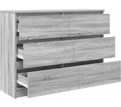 Aparador | aparador de comedor | armario de cocina de madera de ingeniería gris sonoma 100x35x76 cm cfw36328