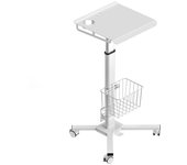 Onkron carrito pequeño con ruedas, capacidad de 8 kg, mesa de cama médica, estación de trabajo móvil ajustable en altura, blanco / lmg30-w