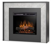 Zuni - chimenea eléctrica independiente con calefacción por suelo radiante led - 23' - 108.2 x 93.5 x 27.5 - negro / cemento