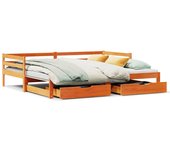Cama para adulto | cama individual | sofá cama nido con cajones madera maciza de pino 90x190 cm cfw94108