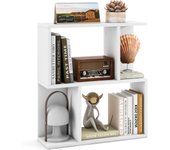 Costway librería de 3 niveles, estantería de exhibición para espacios pequeños, mesa lateral independiente, mesita de noche de madera para oficina, sa