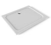 Plato de ducha plano shimmer smooth 80x100 cm - acrílico blanco - antideslizante, textura lisa, duradero - incluye sifón