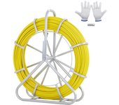 Vevor cinta de fibra de vidrio longitud de 129,5 m 6,35 mm tirando de aguja electricista de alambre de cable eléctrico extractor de conducto carrete