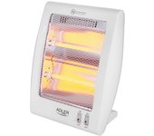Estufa eléctrica de cuarzo portátil, radiador halógeno, 2 lámparas, 2 niveles potencia, adler, blanco, 800, ad 7709