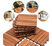 Baldosas de madera de acacia, 2 m², 22 unidades, 30 x 30 cm, para balcón, jardín, terraza, balcón