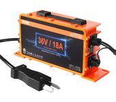 Vevor cargador batería carrito golf 36 v, cargador de coche inteligente con enchufe crowfoot, 18 a, compatible con baterías agm/gel/efb mf nmc lifepo4