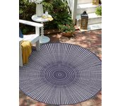 Alfombra interior/exterior pvc hanoi blue [diam] 150 cm - pvc antideslizante, lisa impresa, vinilica para cocina o salón, lavable
