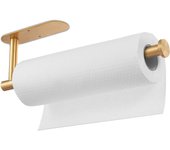 Portarrollos de papel higiénico, sin taladrar, para montar en la pared, autoadhesivo, apto para cocina y baño, dorado