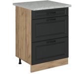 Vicco mueble bajo de cocina r-line, antracita casa de campo, 60 cm et mármol