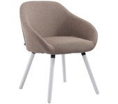 Silla de visita hamburgo tela blanca topo