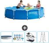 Paquete de piscina - intex - alrededor - 305x305x76 cm + accesorios cb64