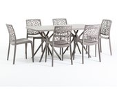 Conjunto de jardín mesa oliver tórtola + 6 sillas anna tórtola