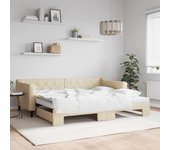 Vidaxl sofá cama nido tela crema 90x200 cm