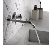 Imex - grifo monomando lavabo empotrado | grifo baño mezclador agua fria y caliente | serie milos stick | color cromado