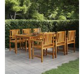 Mesa de jardín de madera maciza de acacia 200x100x74 cm