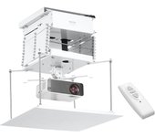 Vevor soporte de techo para proyector, altura ajustable 1,5 m, elevador motorizado para proyector, con control remoto & cableado, para películas, casa