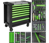 Carro de herramientas xl con 7 cajones verde