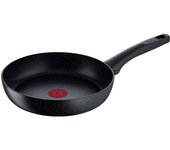 Tefal black stone g28104 - padella da 24 cm, rivestimento antiaderente mineralia+ sicuro, segnale termico, adatta per cottura a induzione, effetto pie
