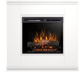 Vena - chimenea eléctrica independiente con calefacción por suelo radiante led - 28' - blanco mate - 103 x 100 x 35.4