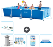 Paquete de piscina - intex - rectángulo - 450x220x84 cm + accesorios a343