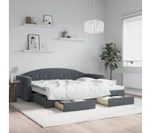 Maison exclusive - sofá cama nido con cajones terciopelo gris oscuro 90x200 cm