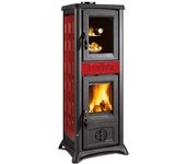 Estufa de leña gemma 5.0 con horno 7.3 kw bordeaux